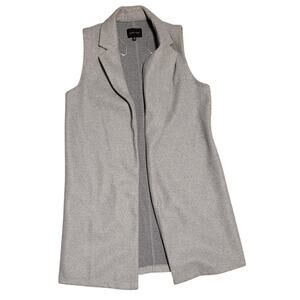 Love Tree Gray Long Sleeveless Open-Front Cardigan/Vest Womens Medium EUC